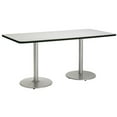 thumbnail image 3 of KFI Studios Mode 3.5' x 8' Counter Height Dining Table, Crisp Linen, Silver Base, 3 of 3