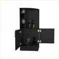 thumbnail image 6 of Corner Bar Cabinet 42" Tall - Eight Wine Cubbies, Double Door Storage | Black Wengue | Modern | Particle Board, 6 of 8