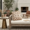 thumbnail image 2 of Ox Bay Ila 20" x 20" Neutral Diamond Polyester Indoor/Outdoor Adult Decorative Throw Pillow, 2 of 9