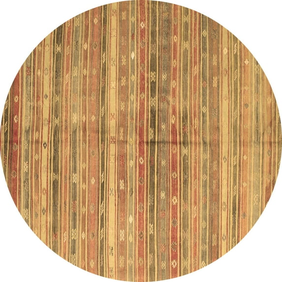 Ahgly Company Indoor Round Southwestern Brown Country Area Rugs, 6' Round