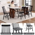 thumbnail image 5 of Farmhouse Windsor Dining Chairs Set of 6, Solid Wood Spindle Back Rustic Kitchen Chairs for Dining Room, Black, 5 of 9
