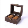 thumbnail image 4 of Caja de almacenamiento para reloj Yinane con cerradura Vitrina de cristal Soporte para 2 rejillas, 4 of 8