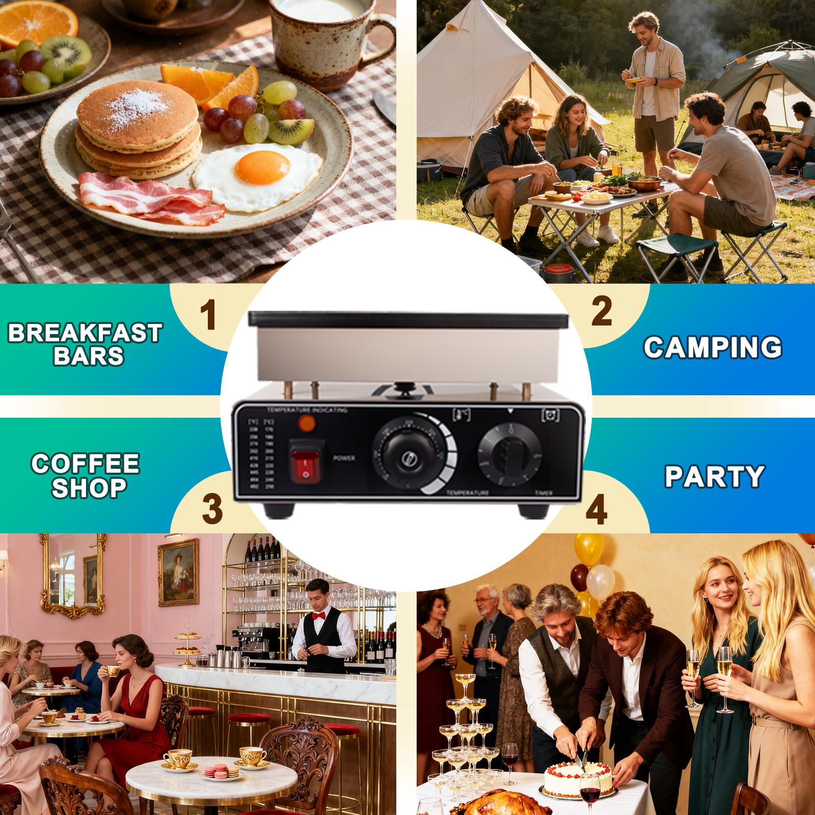 Electric Muffin Waffle Maker,Mini Pancake Maker With 25 Pcs Capacity,Non Stick Baking Plates And 110V Plug,Muffin Waffle Baker For Cafe Or Bakery,Silver 201 Stainless Steel