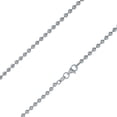 thumbnail image 5 of 925 Sterling Silver, Moon Cut Bead Ball Rhodium Chain 3mm Necklace - Hypoallergenic and Tarnish Resistant - By Oliver & Navy, 5 of 5