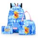 thumbnail image 1 of 3pcs Disney Winnie the Pooh Colorful Backpack with Lunch Bag Rucksack Casual School Bags for Student Teenagers Sets, 1 of 4