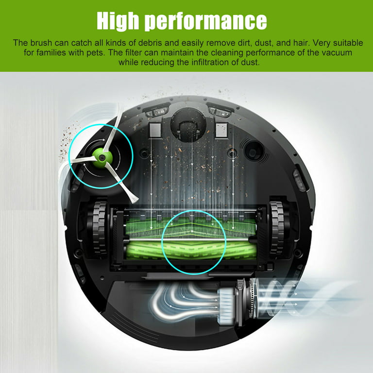 Side Brush&Hepa Filters&Bristle Brush For iRobot Roomba i7 i7+/i7 Plus E5  E6 E7