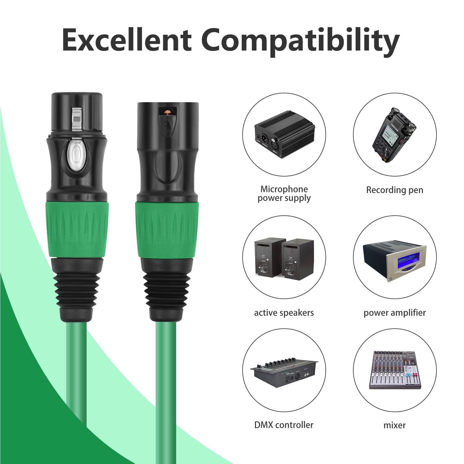 YAHHU 4-Pack XLR Cables 3ft Male to Female Mic Cord 3-Pin Balanced Speaker Patch Cable for Stage Performance Audio Mixer Studio Recording System, Multicolor