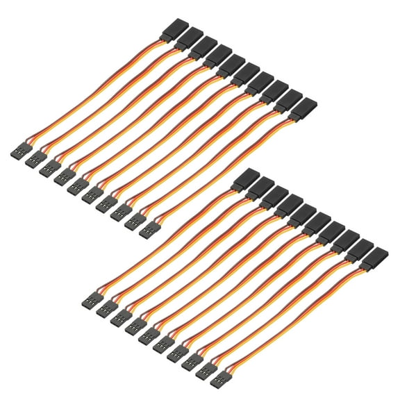 20Pcs 3-Pin Servo Extension Cable Cord Connector Wire Male to Female 5.9inch 22AWG 60-Cores Servo Receiver Wire