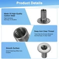 thumbnail image 2 of Uxcell 50-Pack M8x20mm T-Nuts Zinc Plated Carbon Steel Tee Nut Round Base Weld Nuts Gray, 2 of 7