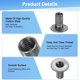 thumbnail image 2 of Uxcell 50-Pack M8x20mm Tuercas en T Galvanizadas de Acero al Carbono Tuercas de Soldadura de Base Redonda Grises, 2 of 7