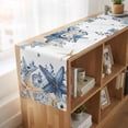 thumbnail image 6 of Table Runners 72 Inches Long Dress Scarves, Blue Starfish Coastal Farmhouse Kitchen/Dining Table Runner, Coffee Tablerunners, Eucalyptus Summer Nautical Shell Ocean 13x72 Inch, 6 of 9