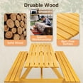 thumbnail image 4 of CoSoTower 8 Person Brown Wooden Picnic Table, Outdoor Camping Dining Table with 2 Seats, Garden, Diy with 2 Built-In Benches, 2220Lb Capacity, 4 of 9