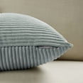 thumbnail image 5 of Fancy Homi 2 Packs Grey Blue Lumbar Decorative Throw Pillow Covers 14x24 inch for Couch Bed Sofa, Rustic Farmhouse Boho Home Decor, Soft Striped Corduroy Rectangle Accent Cushion Case 35x60 cm, 5 of 9