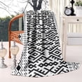 thumbnail image 2 of Black Geometric Striped Pattern Blanket,Comfortable Soft Flannel Throw Blanket,All Season,Warm Lightweight Blankets for Sofa Bed Couch Living Room Chair,60"x80", 2 of 4