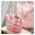 thumbnail image 1 of Bolso de mano de cristal rosa, decoración del hogar, florero, pieza de decoración, jarrón hidropónico Retro estilo Ins de celebridades de Internet creativo, 1 of 5