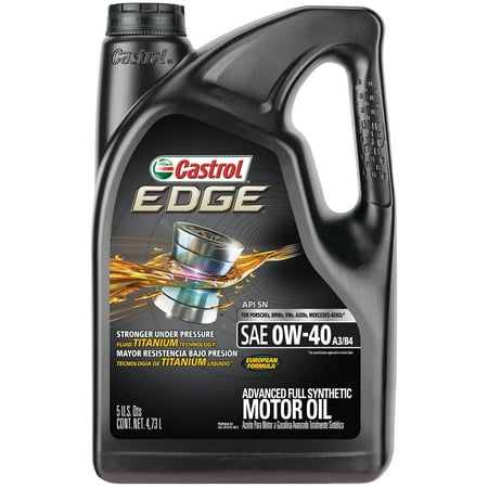 (3 Pack) Castrol EDGE 0W-40 A3/B4 Advanced Full Synthetic Motor Oil, 5 (Best 0w40 Synthetic Oil)