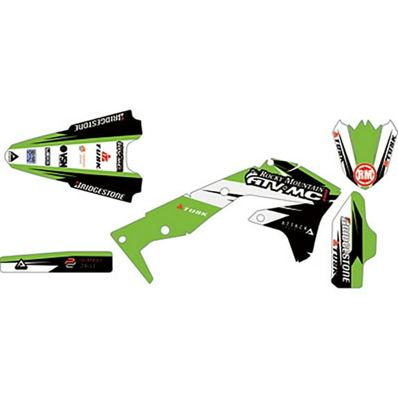Attack Graphics Custom Roost Full Trim Kit KX Green/Black Compatible With Kawasaki KX250 X 2021