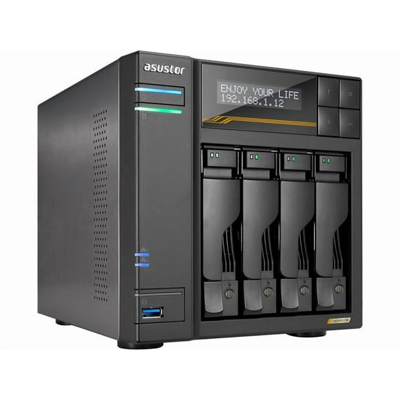 Asustor AS6804T Lockerstor 4 Gen3 4 Bay NAS, Quad-Core 2.3GHz , 2x 10GbE Ports, 16G ECC DDR5,4x M.2 SSD Slots (Diskless)