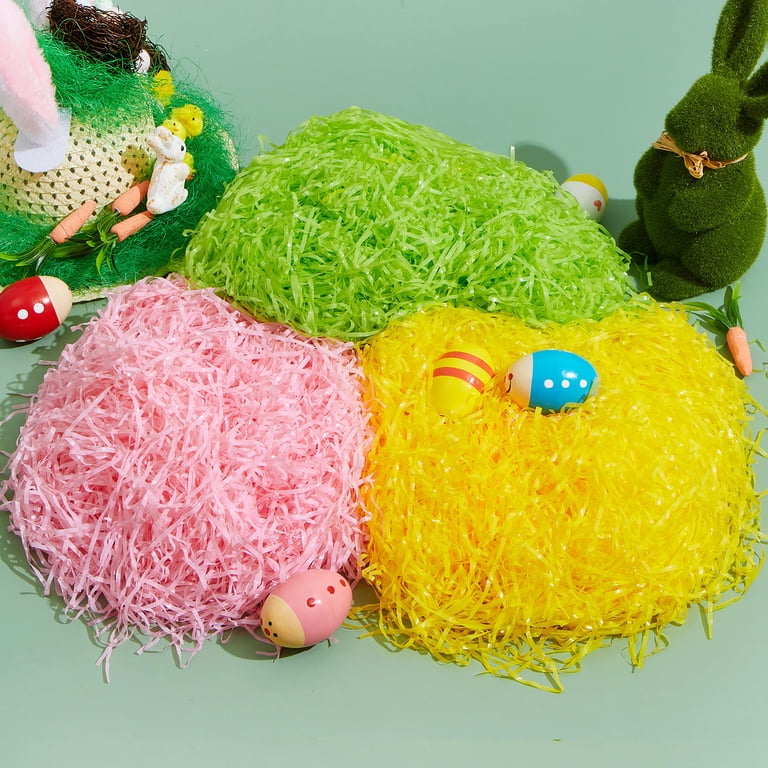 COLOFALLA Mini Glitter Easter Eggs & Nest Decorations - 180 Pcs Colorful Foam Eggs With Fake Bird Nest For Easter Centerpiece DIY