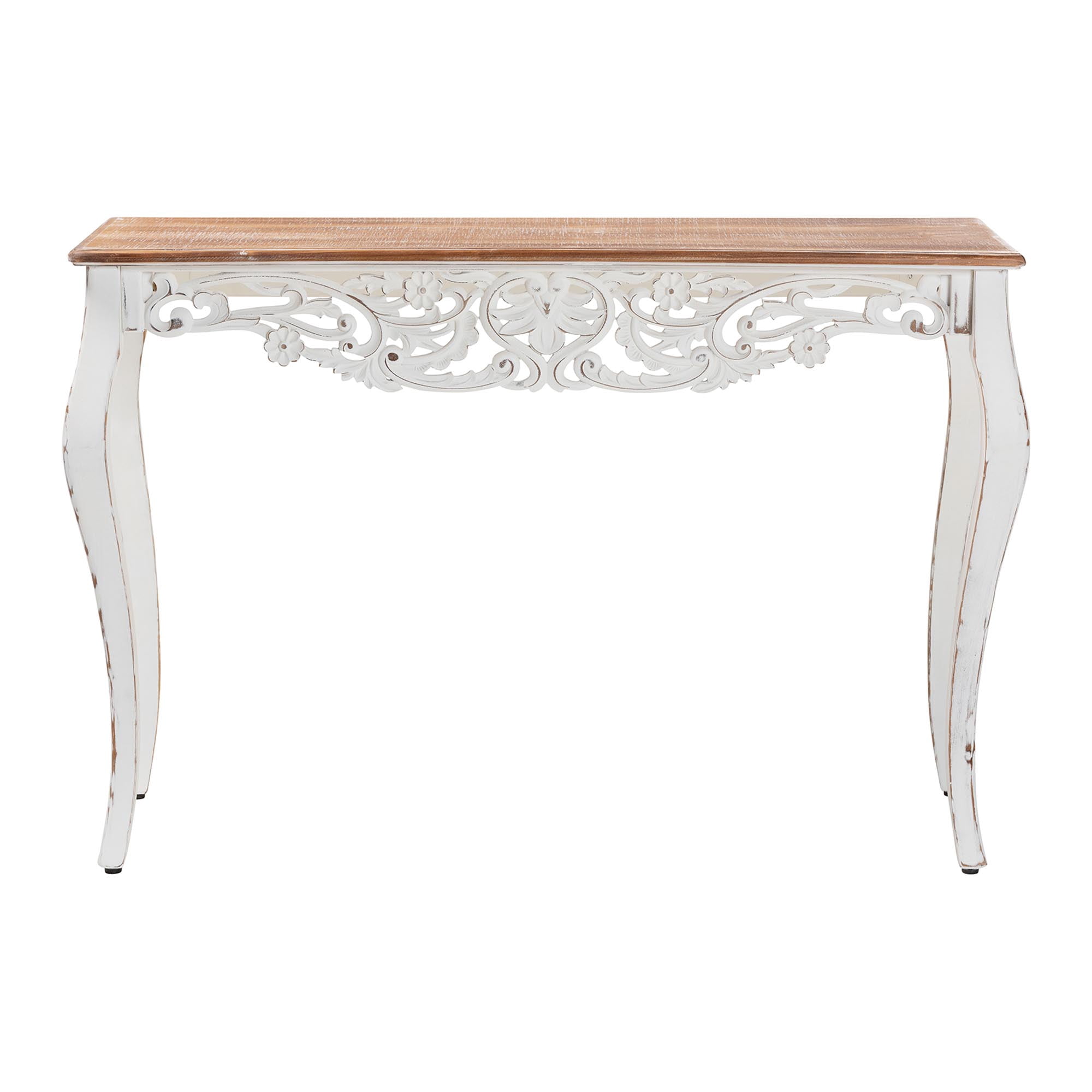 Baxton Studio Riquin Traditional Console Table, Natural Brown