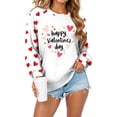 thumbnail image 6 of vigerkar Women's Long Sleeve Graphic Tshirts Valentines Print Crew Neck Casual Tee Tops (White, L), 6 of 9