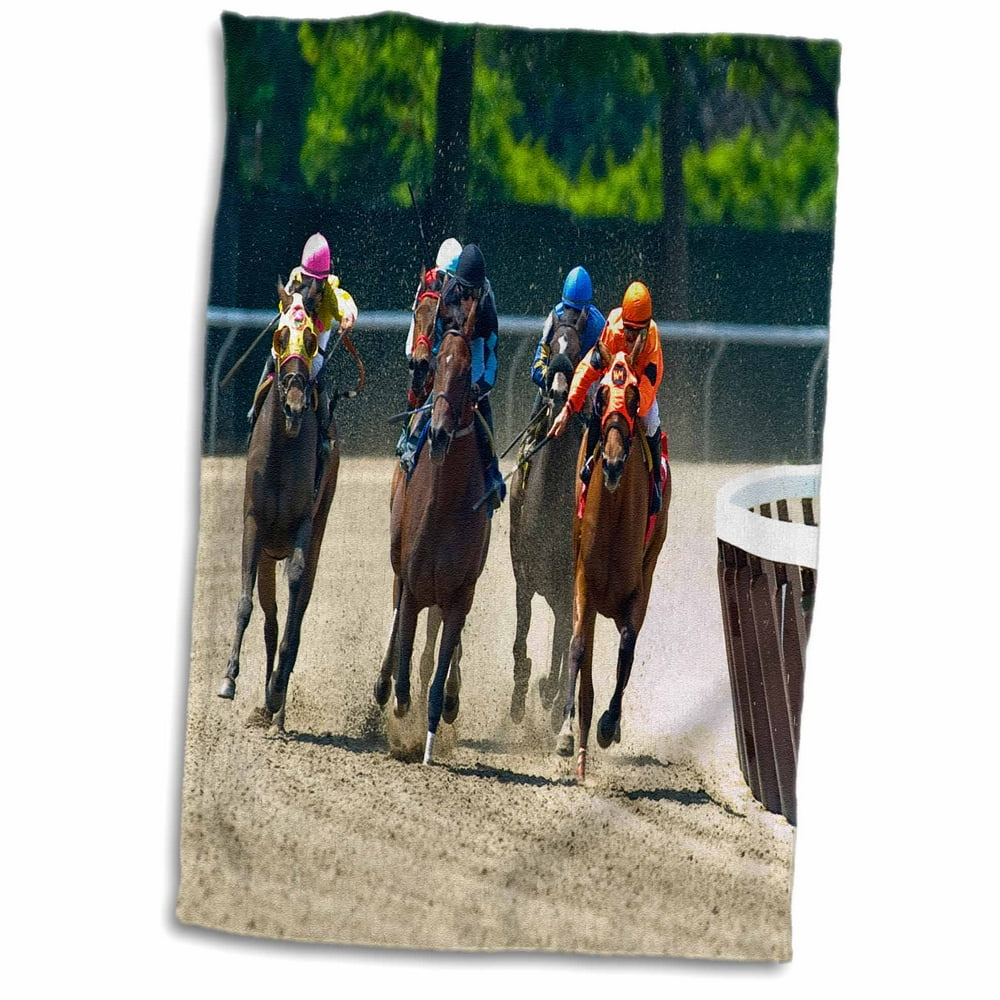 3dRose Group of horses racing, jockeys Towel, 15 by 22inch Walmart