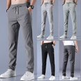 thumbnail image 1 of Men'sFastDryStretchPantsCasualHighElasticWaistBusinessClassicTrousers, 1 of 5
