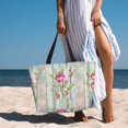 thumbnail image 5 of Goofa Vintage Wood Background with Floral Print Beach Bags Waterproof Beach Tote Bag Zipper Sandproof Swim Pool Bag Large Tote Beach Vacation Travel, 5 of 6