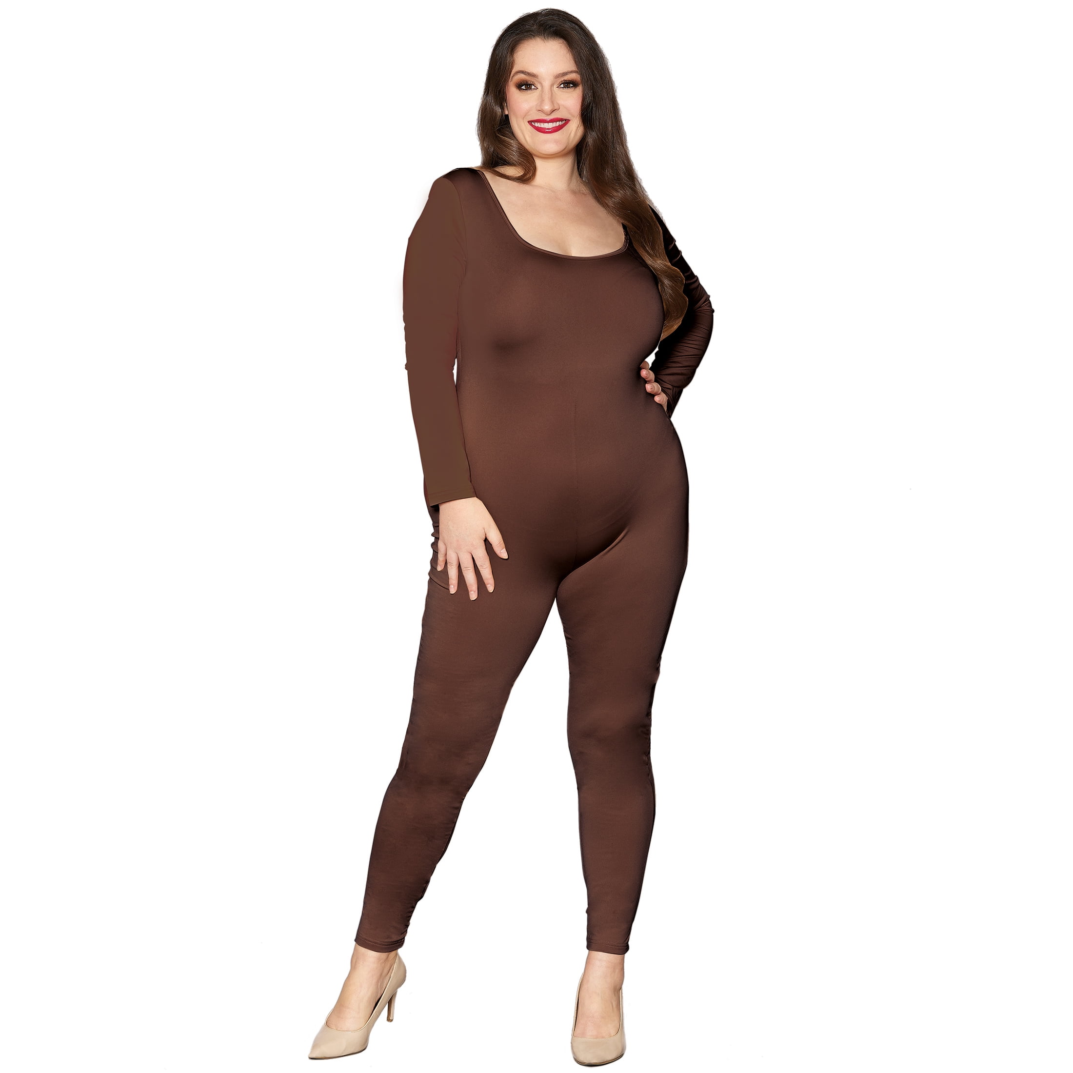 Brown Long Sleeve Jumpsuit, Halloween Accessory for Adults by Way to Celebrate