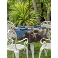 thumbnail image 3 of Outdoor Tablecloths with Umbrella Hole & Zipper, Vintage Flowers Round Tablecloth 54 Inch, Birds Retro Art Elegant Farmhouse Rustic Waterproof Table Cloth, Patio/Pool/Picnic Table Covers, 3 of 8