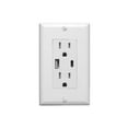 thumbnail image 1 of QPLUS 15 Amp Type-C & A Wall Receptacle Outlet, Tamper Resistant 1875W - UL Listed (Wall Plates & Screws Included), 1 of 5