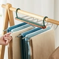 thumbnail image 3 of Folding Pants Rack Keep Tidy Strong Loading Durable Multifunctional 6-layer Pants Hanger Clothes Organizer, 3 of 5