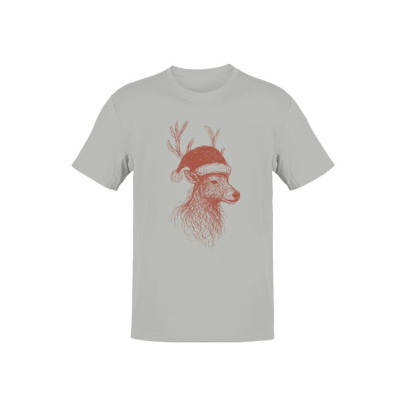 Festive Reindeer in Santa Hat Men's T-shirt