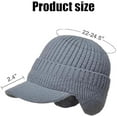 thumbnail image 7 of Winter Cozy Head Beanie Hats with Brim and Ear Flaps for Women Men,Outdoor Warm Fleece Lined Knit Hat Stocking Caps, 7 of 7