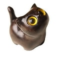 thumbnail image 3 of deevoka Cat Statue Wood Figurine Mini Artwork Gift Collection Kitty Sculpture Tabletop Ornament for Hallway Housewarming Desk Bedroom D, 3 of 9