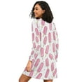 thumbnail image 2 of FORMRS Womens Long Sleeve Nightgowns Crew Neck Sleep Shirt Soft Pajamas Sizes S-3XL, Pink Popsicle Pattern, 2 of 8