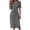 Black, variant on Women's Button Front V-Neck Dress, Bubble Sleeve Design with Asymmetric Hem Casual Day Dress, Unique and Fashionable for Dates, Daily Outings, and Relaxed Style Blue