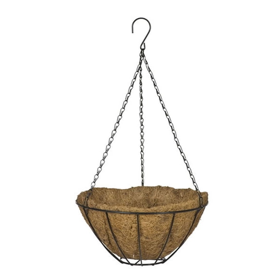 Yuedong Hanging Flower Basket Planters Garden Decor Flower Pot Bracket Iron Art Basket Liners Black Eco Frinendly Outdoor Coconut Flowerpot