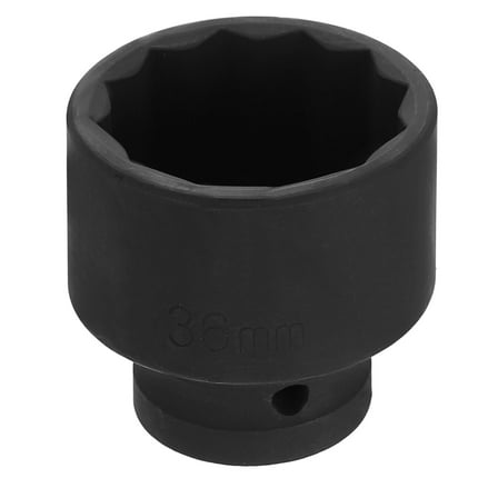 Uxcell 1/2" Drive 12 Points Socket 36mm Metric CR-V Steel Shallow Impact Socket