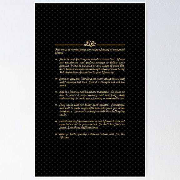 Five ways to relationship... Life Inspirational Quote UNFRAMED Poster, 8x12