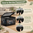 Combination Storage Lock Large Lock Box 24L Black Combination Lock Storage for Refrigerator ...