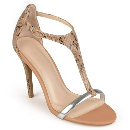 Brinley Co. Womens T-strap Open Toe Heel