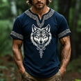 thumbnail image 3 of Viking Shirts for Men Summer Short Sleeve V Neck T-Shirts Vintage Norse Mythology Graphic Tee Shirt, 3 of 5