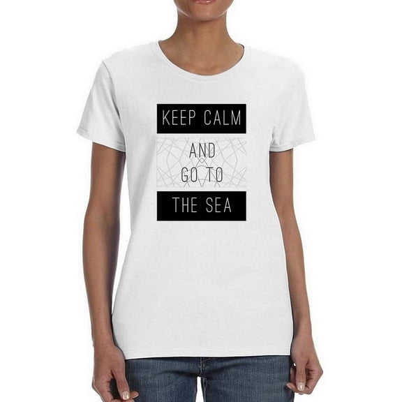 Monochrome Slogan Calm Shaped T-Shirt Women -Image by Shutterstock, Female Medium