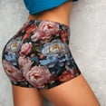 thumbnail image 4 of Wukai Rose Flowers Print Pack Biker Shorts for Women Yoga Workout Gym Running Scrunch Active Shorts-Small, 4 of 8