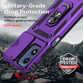 thumbnail image 5 of for Motorola Moto G 5G 2024 / Moto G Play 5G 2024 Case with Camera Lens Cover HD Screen Protector, Dual Layer -Grade Drop Tested  Ring Holder Kickstand Protective Phone Case (Purple), 5 of 17