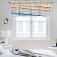 thumbnail image 3 of 2 Pack Abstract Pink Blue Wave Valance for Window Modern Art Kitchen Valance Rod Pocket Short Curtain Topper Decorative Window Treatment for Living Room Bedroom 54"x18", 3 of 8