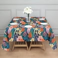 thumbnail image 3 of Pioneer Flower Floral Print Pattern Square Tablecloth,Waterproof Square Table Cover,Wipeable Spillproof Washable Table Cover for Home Kitchen Party Decor 52"x52"(132x132cm), 3 of 6