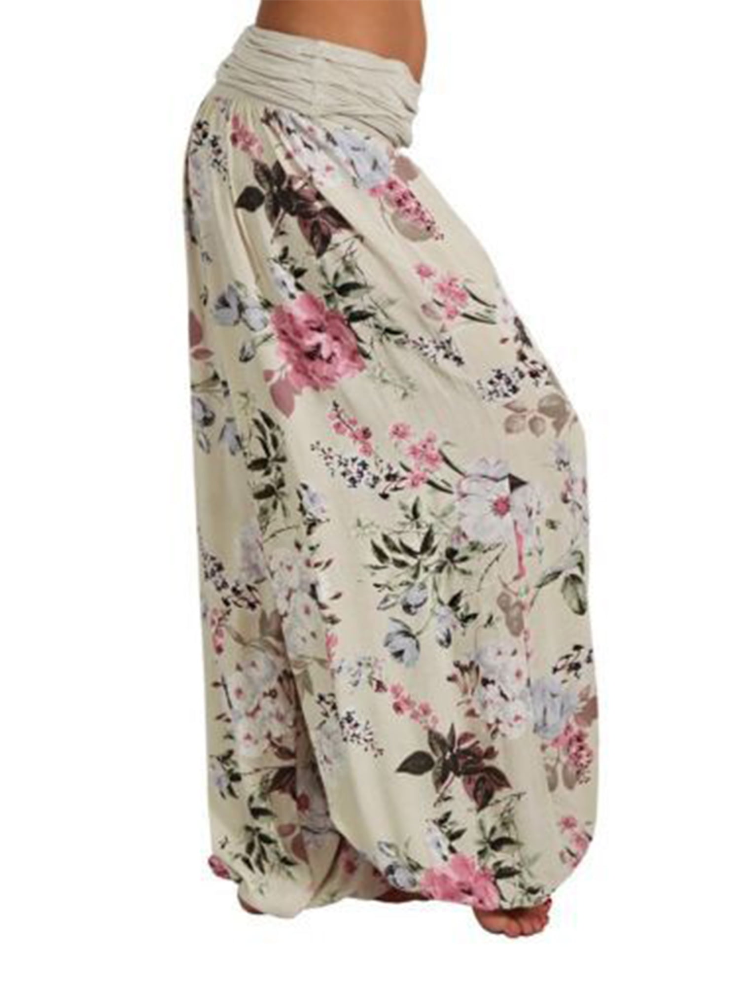 plus size floral trousers