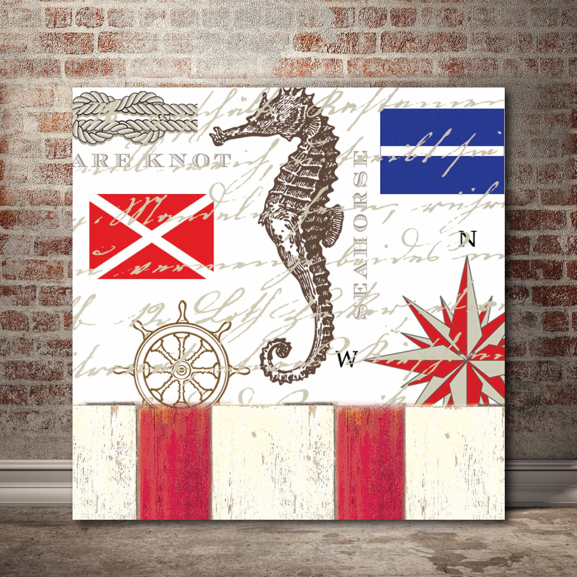 Courtside Market Nautical Flag I Gallery-Wrapped Canvas Wall Art, 16x16